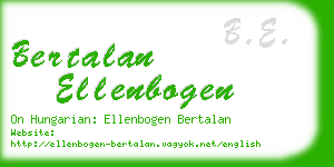 bertalan ellenbogen business card